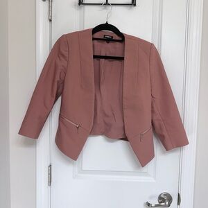Express Blush Pink Women's Blazer with Zippered Pockets